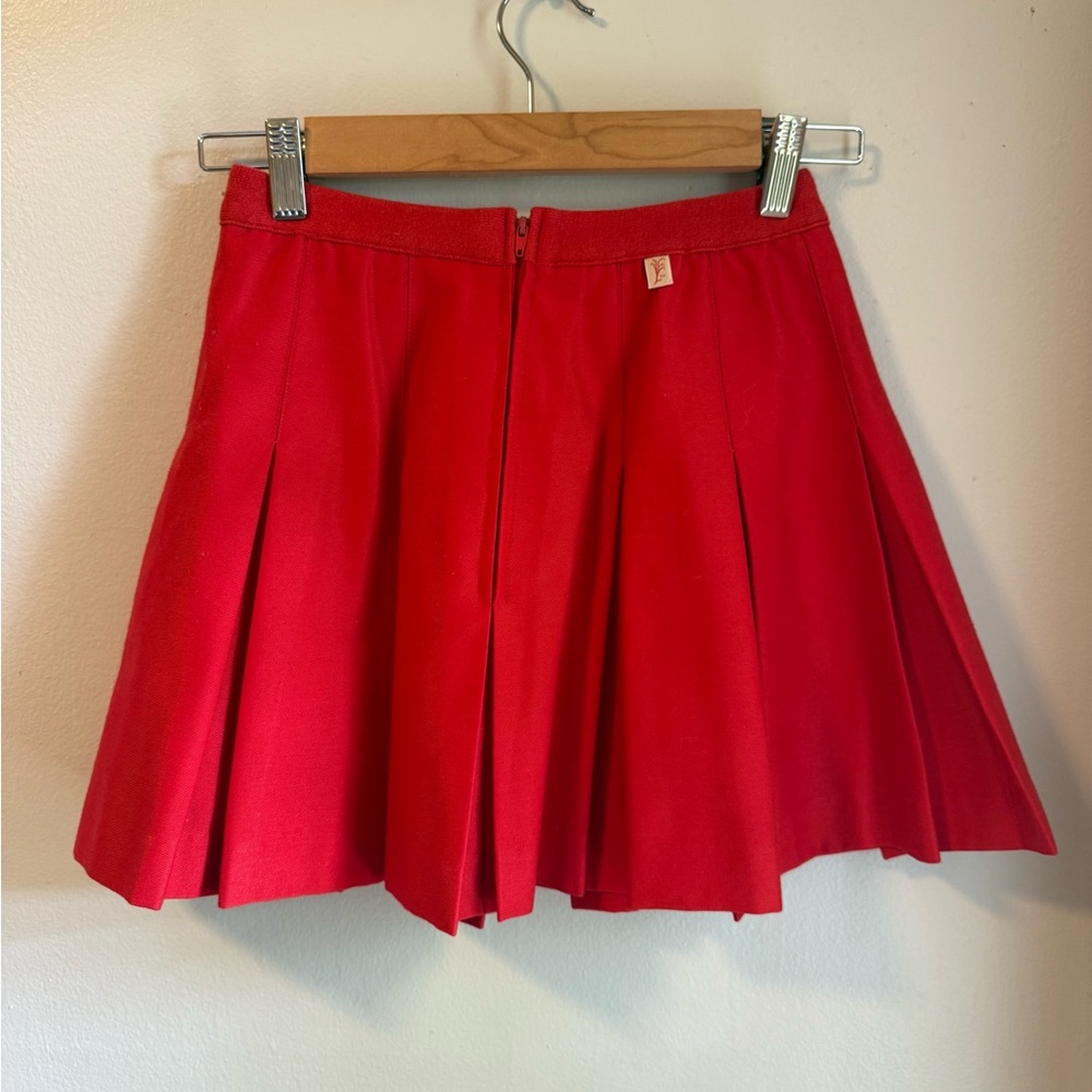 Vintage Cherry Red Pleated Tennis Skirt